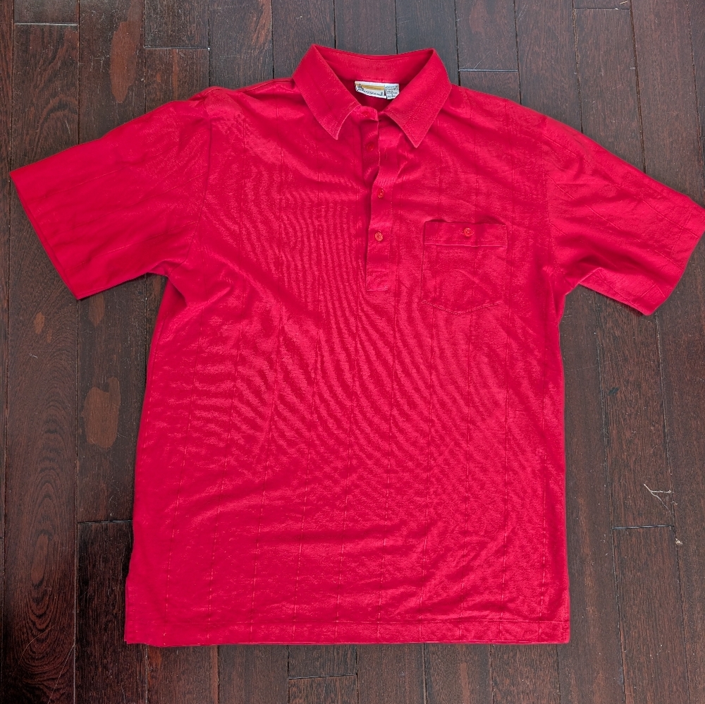 Vintage London Fog Short Sleeve Polo Shirt - Red
